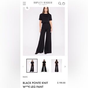 NWT- Ripley Rader Black Wide-Leg pant